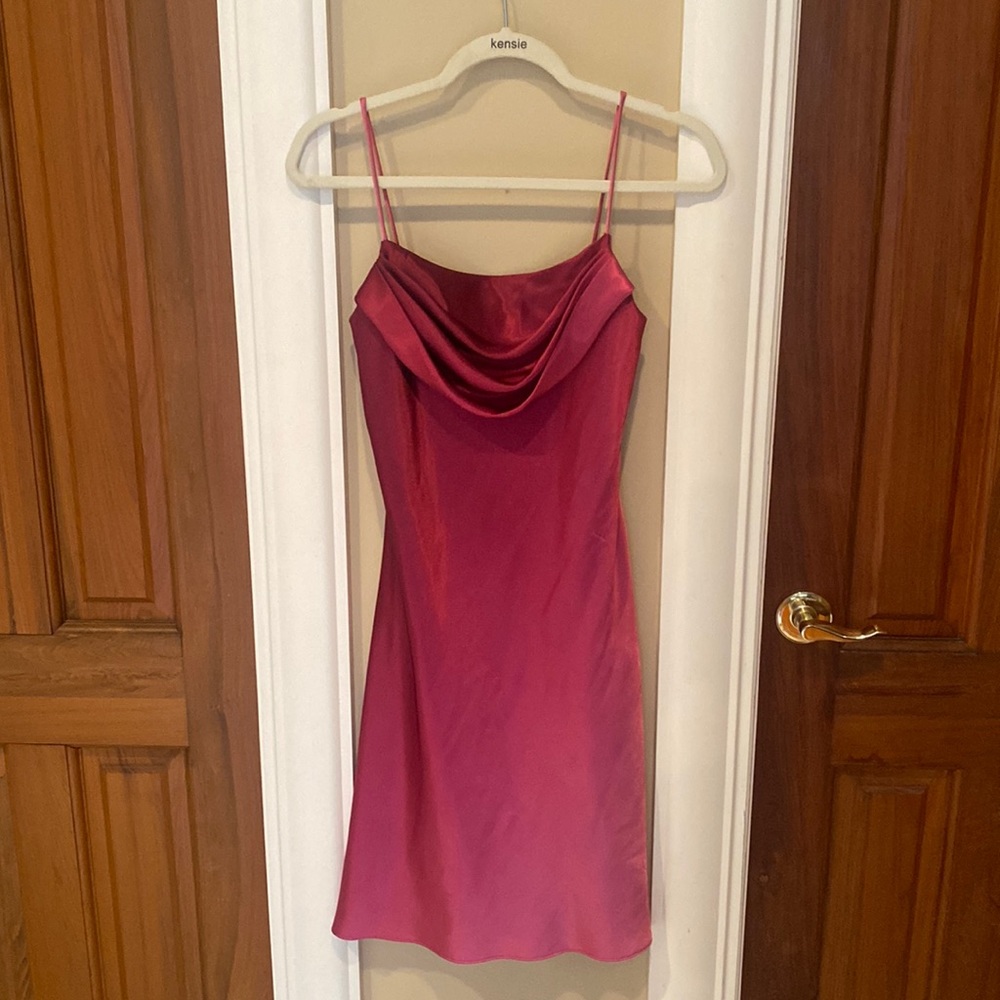 Pink satin dress